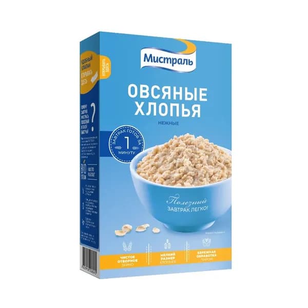 Мистраль Хлопья Овсяные Нежные, 400 г /