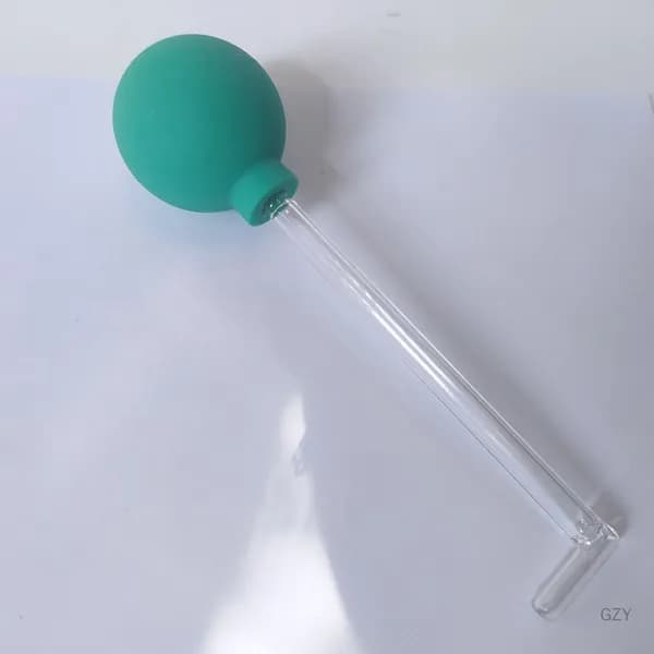 Ирригатор для полости рта стеклянный с прямым наконечником и грушей PVC ручной
