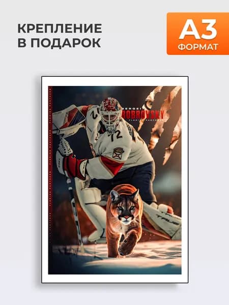 Постер на стену НХЛ Сергей Бобровский, Формат А3