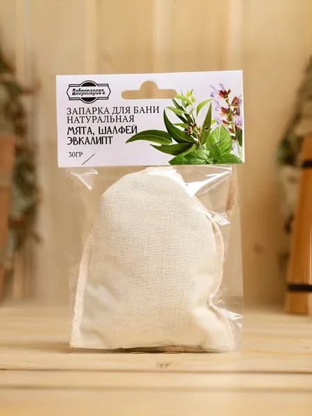 Запарка для бани и сауны натуральная "Мята, шалфей, эвкалипт" 30 гр.