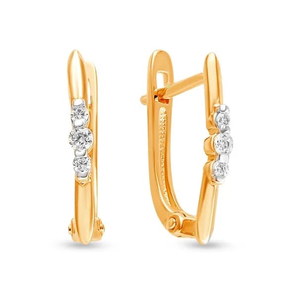 Серьги женские с бриллиантами из красного золота 375 пробы 585GOLD