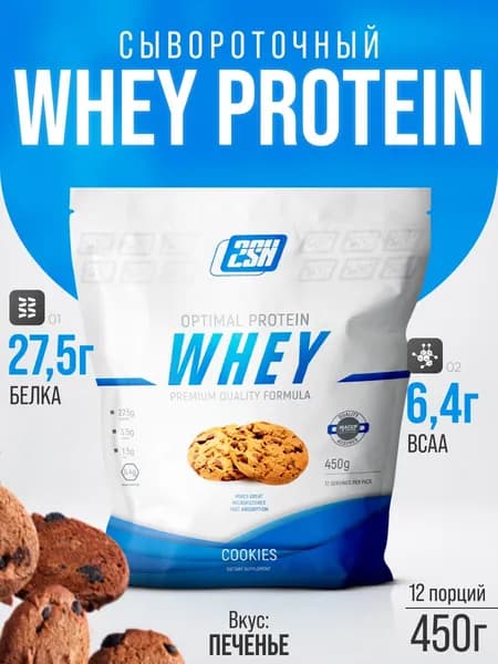 2SN Протеин сывороточный Whey Protein 12 порций 450 г (Печенье-крем)