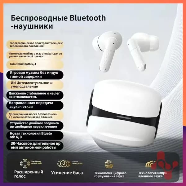 Наушники беспроводные, белый