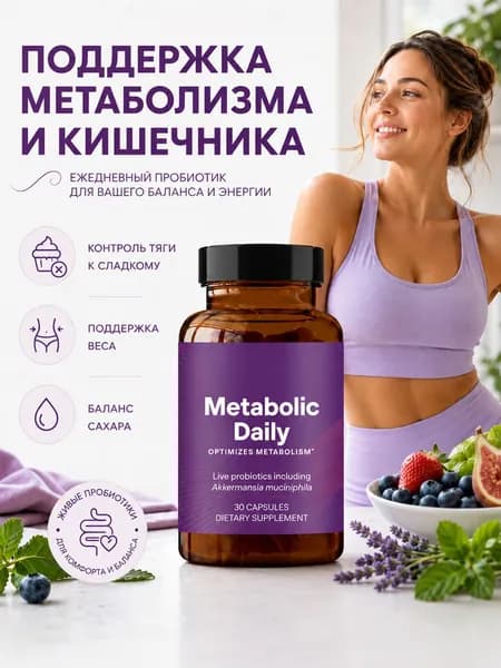 Пробиотик для похудения и снижения тяги к сладкому 5 живых штаммов, 30 капсул