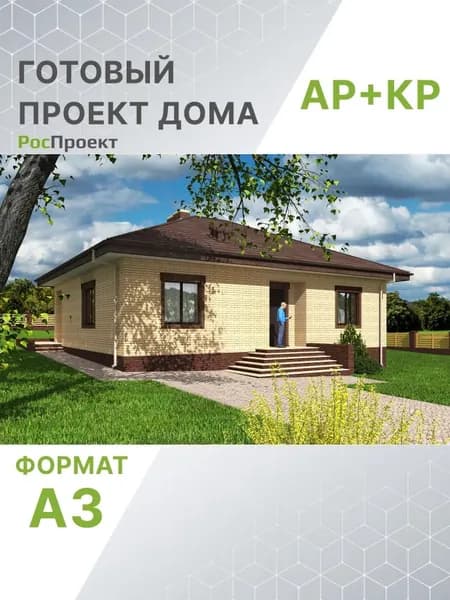 Проект RPg2955 - Одноэтажный дом с террасой (97 м2, 11м x13м)