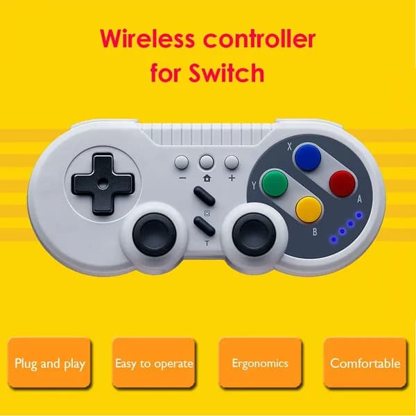 Беспроводной геймпад для Nintendo Switch и Windows с функцией движения, вибрацией и поддержкой 4 контроллеров