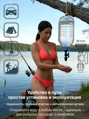 Насадка-рукомойник на ПЭТ бутылку компактное решение для гигиены в поездках и на природе
