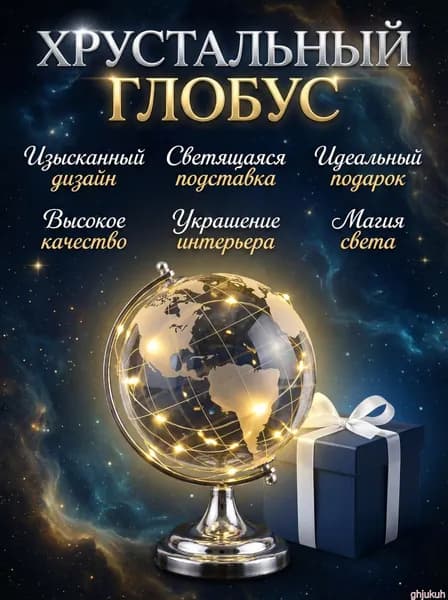 Светодиодный глобус из белого хрусталя с вращением, 7 см, современный простой стиль