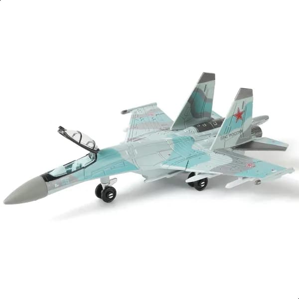 Модель истребителя Су-35С SABANAS 1:100, быстросборная пластиковая военная модель самолёта с подставкой, 25 деталей
