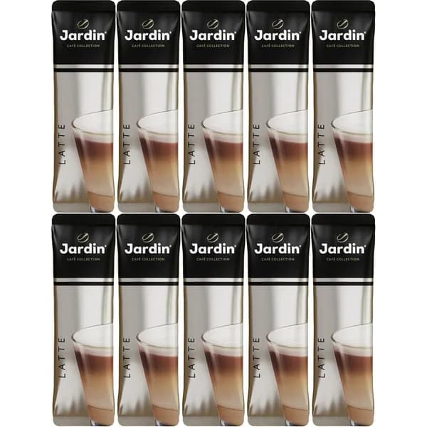 Кофейный напиток Jardin 3 в 1 Latte растворимый в стиках 18 г x 8 шт, набор: 10 штук