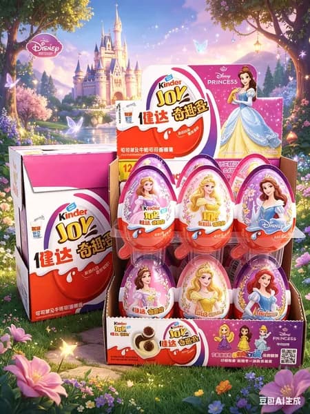 Киндер Джой Kinder Joy Чудо Яйцо Дисней Принцессы, 1 шт, шоколадное яйцо с сюрпризом игрушкой для девочек
