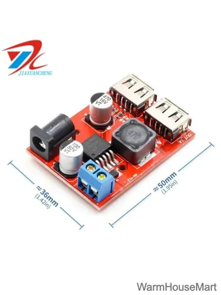 LM2596 Двойной USB DC-DC понижающий преобразователь 9 В, 12 В, 24 В, 36 В в 5 В, 3 А, плата автомобильного зарядного устройства, модуль питания от солнечной батареи