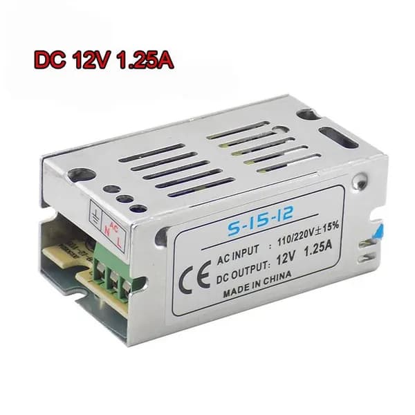 Блок питания 12V 1.25A. Для LED-лент и камер CCTV (E14)