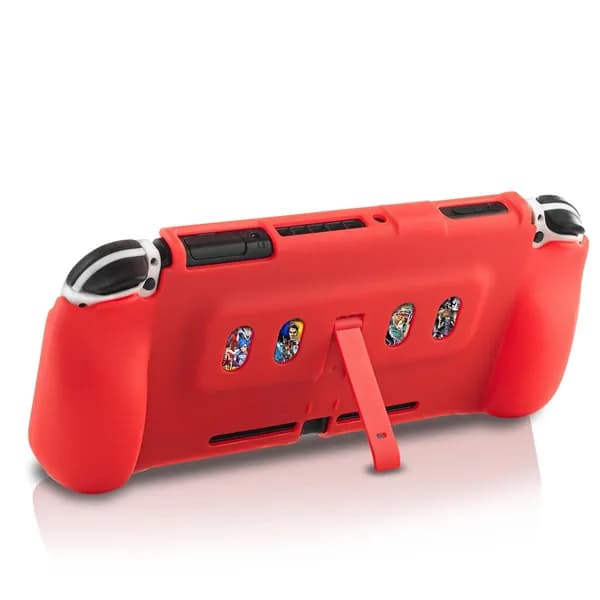 Защитный жесткий чехол с отсеками для картриджей для Nintendo Switch OLED Красный
