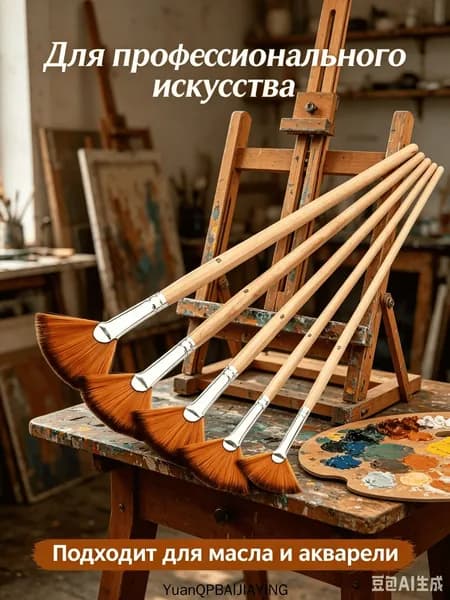 Кисть для рисования Веерная №00, 5 шт.