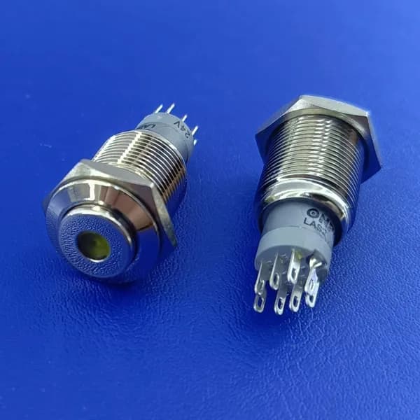 1 штука Кнопка антивандальная LAS2GQH-22D/24V желтая мет 3A 250V (арт.62477)