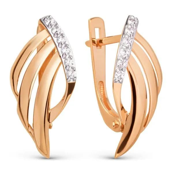 Серьги классические золотые 375 пробы