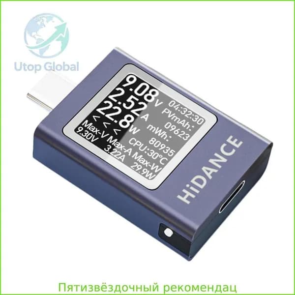 Мультиметр-детектор напряжения зарядного устройства на интерфейсе USB C, текущий тестер телефона