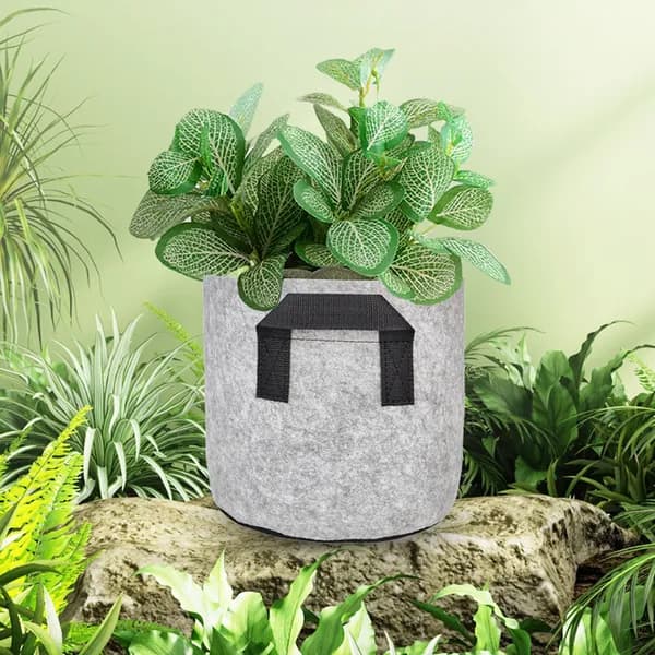 Blovra Мешок-горшок для растений 30 см, 1 шт, цвет черный, хром