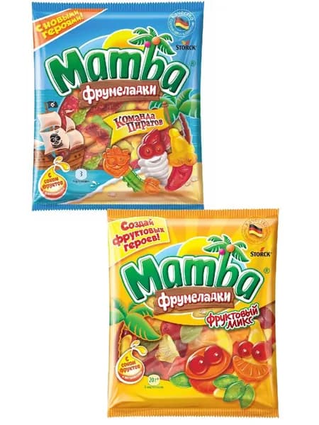 Мармелад Mamba Фрумеладки Команда пиратов и Фруктовый микс Набор 1+1, 2 шт из 70 г и 72 г