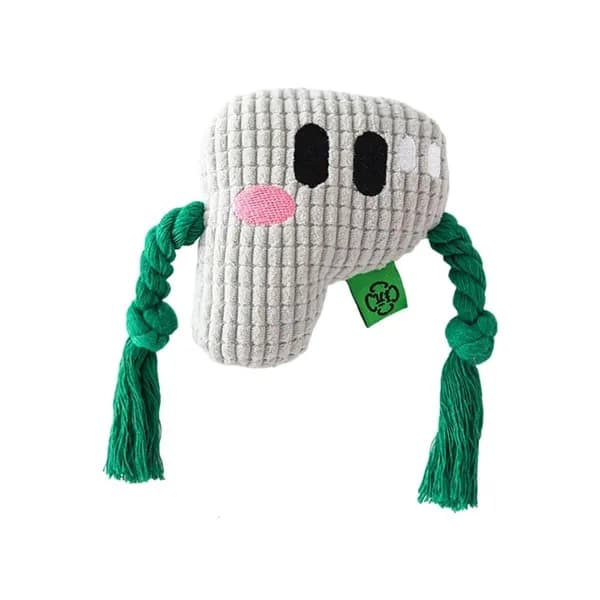 Прочная веревочная игрушка для собак с пищалкой, Серый