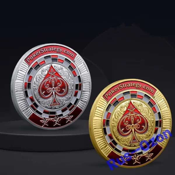 2 pcs.Фишки для покера Техасский Холдем, счастливые монеты Lucky Gold Coin