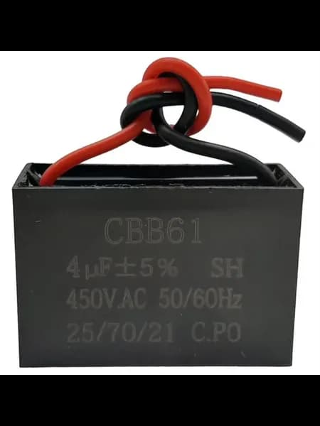Пусковой конденсатор CBB61 4мкф, 450В гибкие выводы для