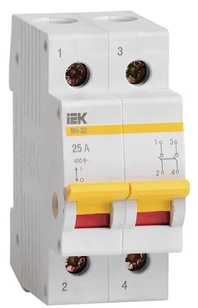Выключатель нагрузки (мини-рубильник) 2п 25А ВН-32 KARAT IEK MNV10-2-025