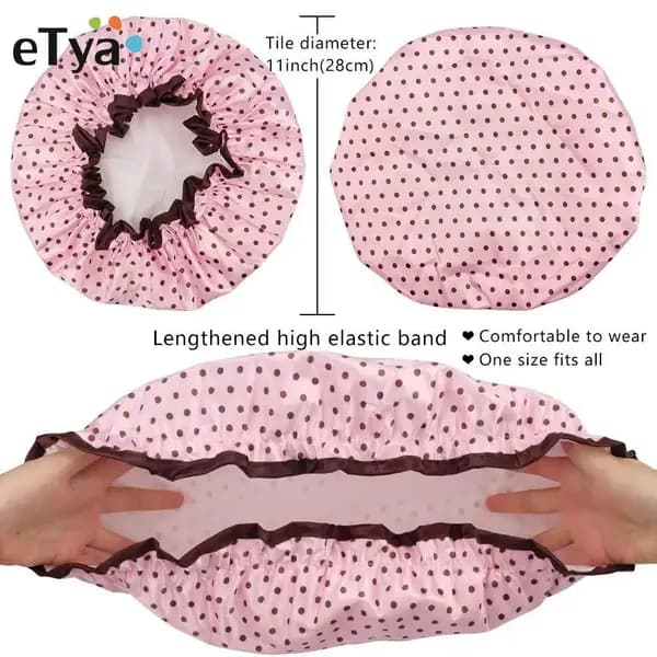Двухслойная утолщенная водонепроницаемая шапочка для душа