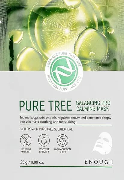 ENOUGH Pure Tree Balancing Pro Calming Mask Тканевая маска для лица с экстрактом чайного дерева