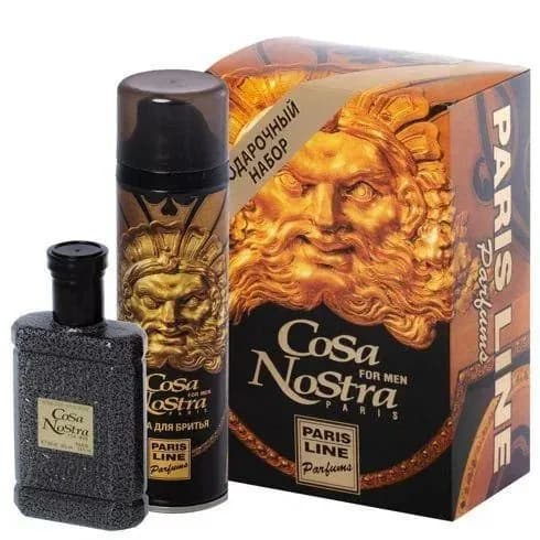Paris Line Parfums Набор мужской "Cosa Nostra" Туалетная вода 100мл и Пена для бритья 200мл