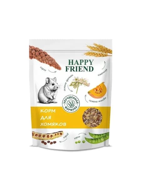 Корм для хомяков HAPPY FRIEND для грызунов 500г