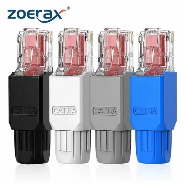 ZoeRax Коннекторы rj45 cat 5e cat 6 cat 6a rj45 коннектор с самозажимным механизмом для ручной работы с витой парой UTP