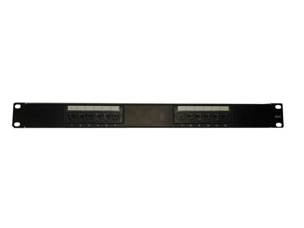 Патч-панель UTP, 19', 12 портов, RJ45, cat.6, 1U, 110 Type, черная