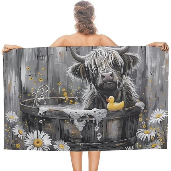 Пляжное полотенце, Полиэфирное волокно, 35x75 см, оранжевый, 1 шт.