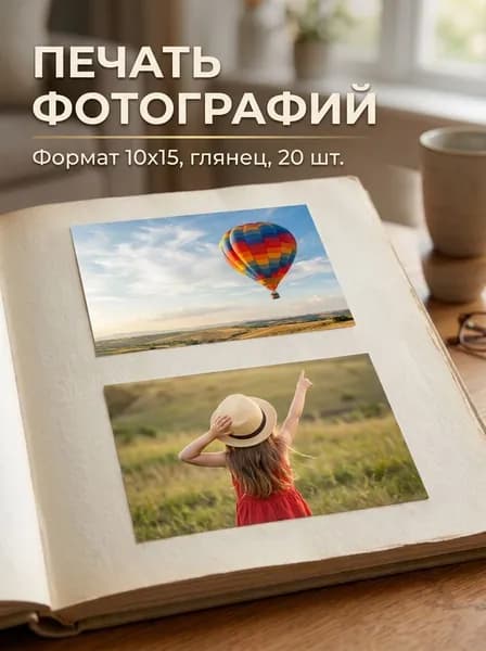 Печать фотографий 10х15, глянцевые, 20 шт.