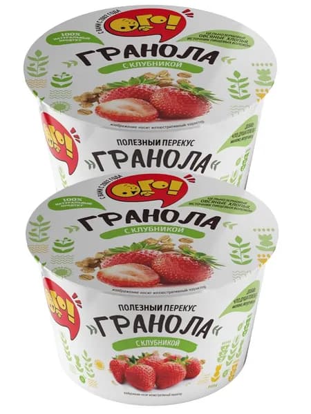 Гранола Ого! С клубникой, 2 уп по 40 г