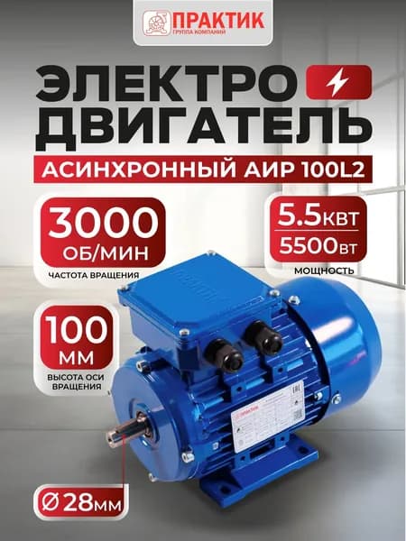Электродвигатель АИР 100L2 5,5кВт*3000об/мин 1081 лапы