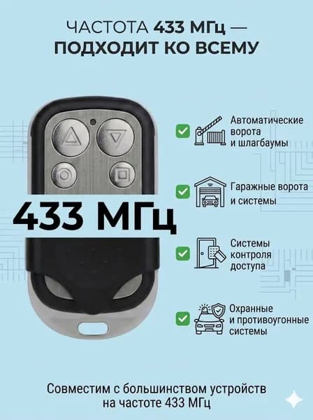 Пульт-дубликатор 433 МГц, черный