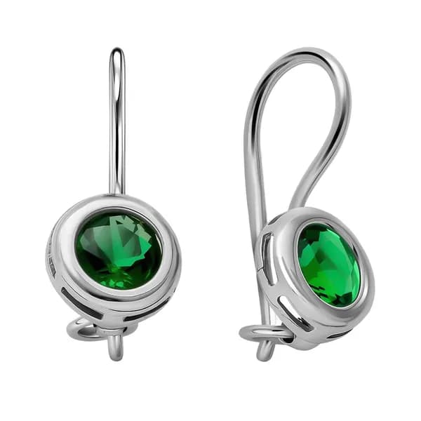 Серьги детские с цирконами серебро 925 пробы 585GOLD