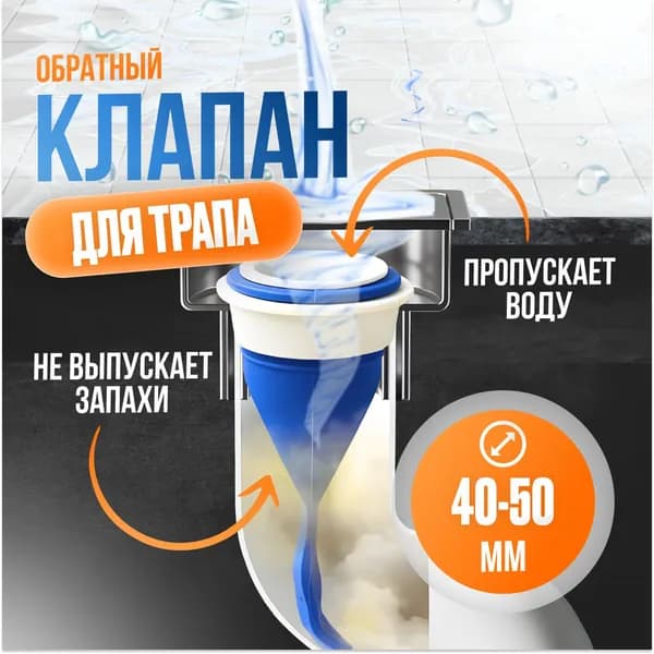 Сухой затвор для душевого трапа с защитой от запаха и обратного тока воды (Клапан для трапа силиконовый)
