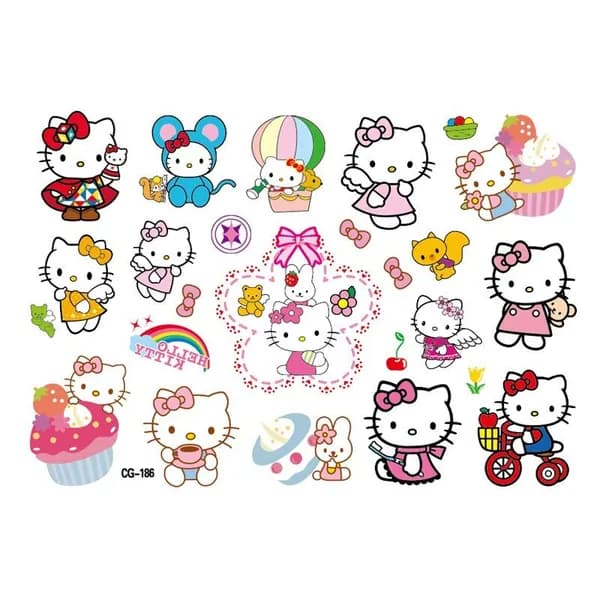 Тату-наклейки Hello Kitty Kuromi Cinnamoroll, набор для детей, праздник, подарок