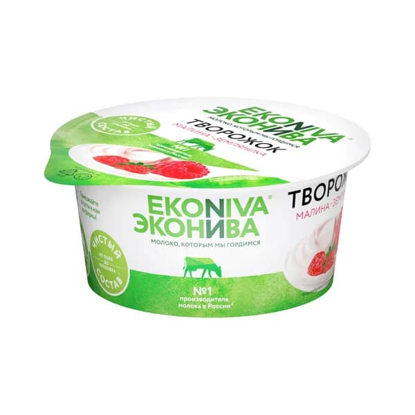 Творожок с малиной и земляникой 5% 125 г, ЭкоНива