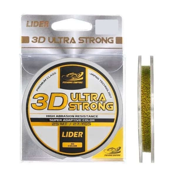 Поводковая монофильная леска LIDER 3D ULTRA STRONG 25м., 0.104мм.