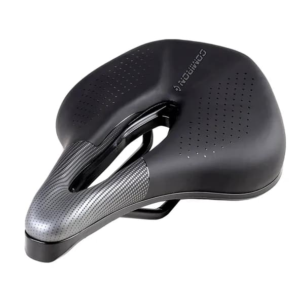 Седло велосипедное MTB COMIRON SAGAN M046A 245X155, технологии: DW, ED, полиуретан принтованный глянец, чёрный, серый