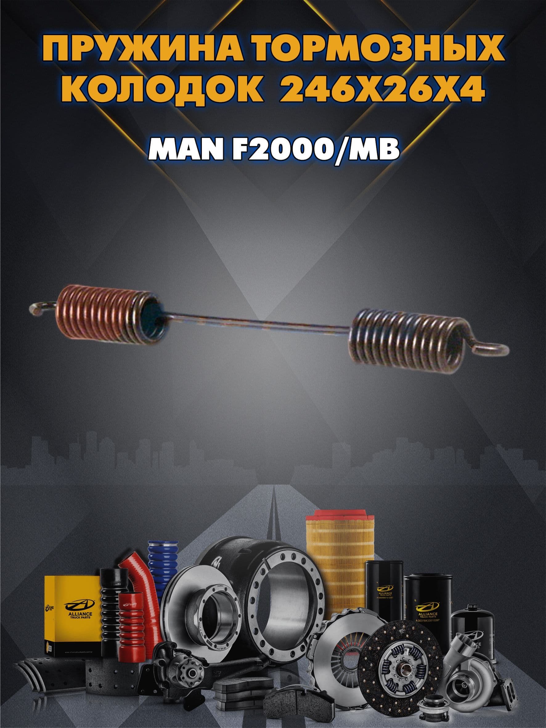 Пружина тормозных колодок 246x26x4 MAN F2000/MB