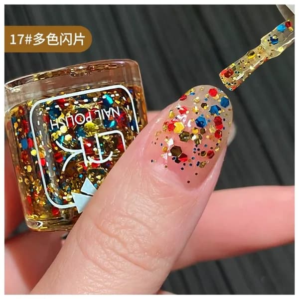 Летний лак для ногтей без запекания с блестками, сверкающий, 60 цветов.