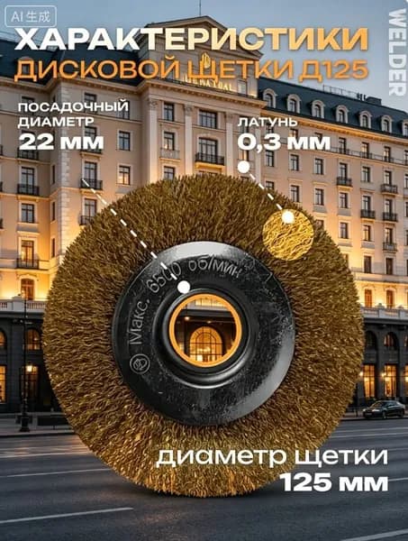 Корщетка 125 x 0.3 x 22