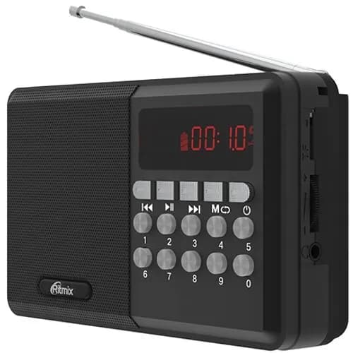 Радиоприемник Ritmix RPR-001 usb, microSD,87,5-108 МГц , встроеный акумулятор - чёрный