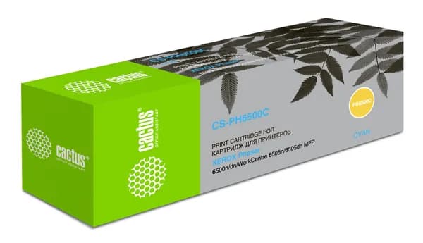 Картридж Cactus CS-PH6500C 106R01601 голубой, для XEROX Phaser 6500/WorkCentre 6505, ресурс до 2500 страниц